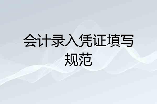 会计录入凭证填写规范