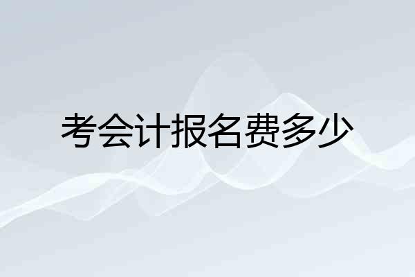 考会计报名费多少