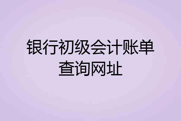银行初级会计账单查询网址