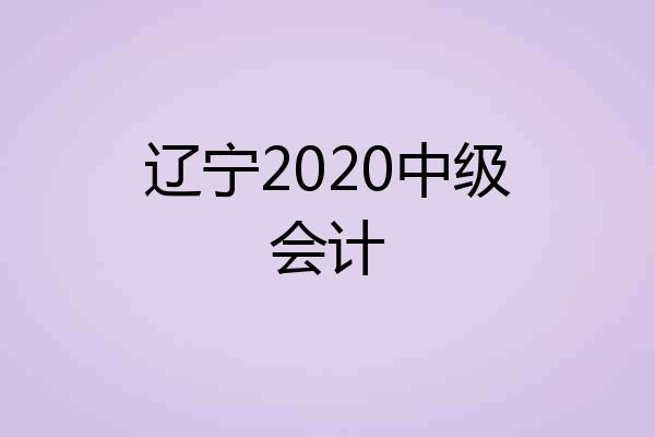 辽宁2020中级会计