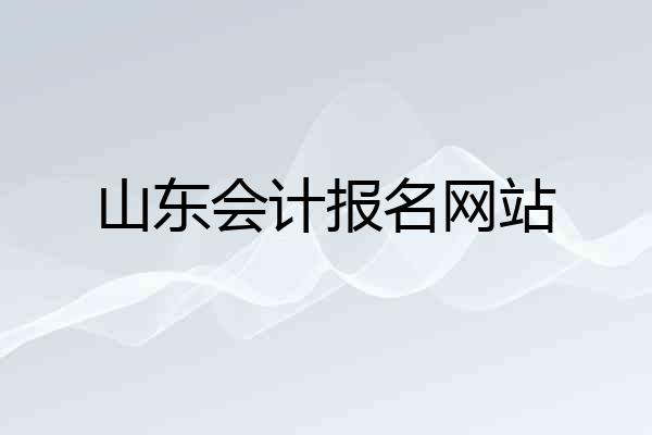 山东会计报名网站