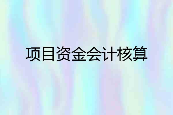 项目资金会计核算