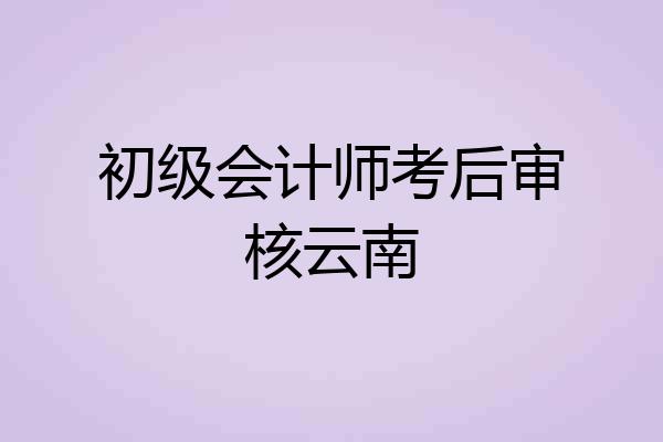 初级会计师考后审核云南