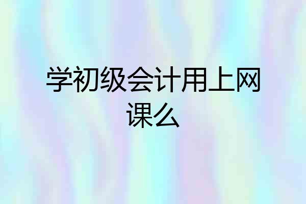 学初级会计用上网课么