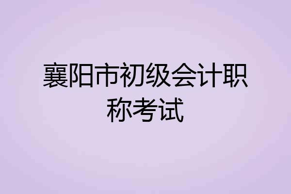 襄阳市初级会计职称考试