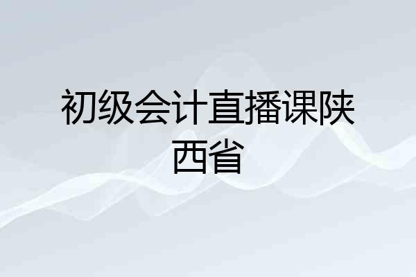 初级会计直播课陕西省