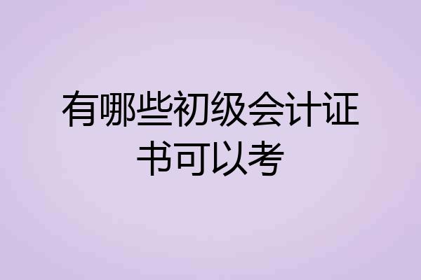 有哪些初级会计证书可以考