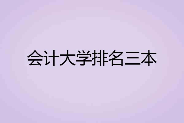 会计大学排名三本