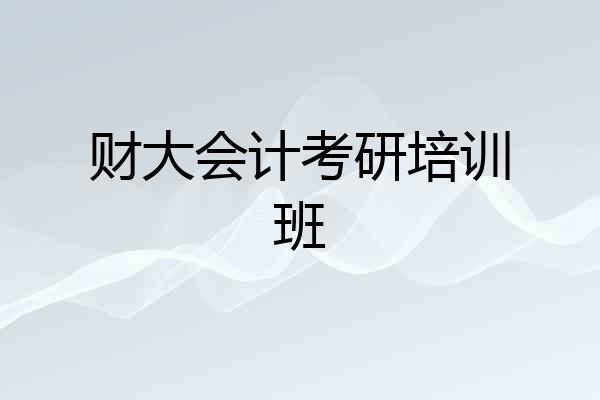 财大会计考研培训班