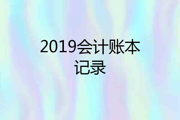 2019会计账本记录