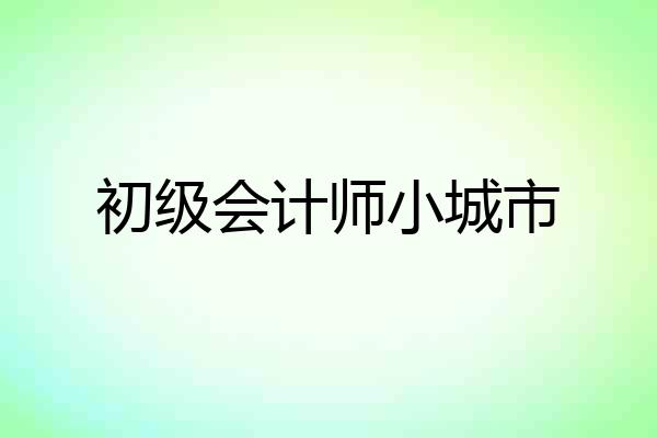 初级会计师小城市