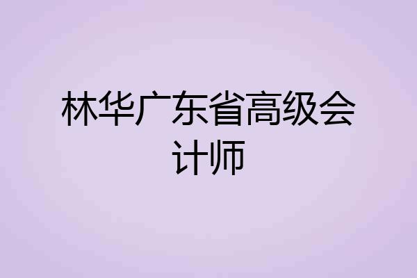 林华广东省高级会计师