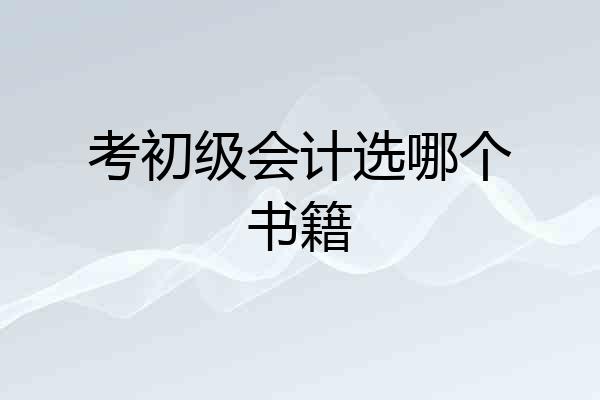 考初级会计选哪个书籍