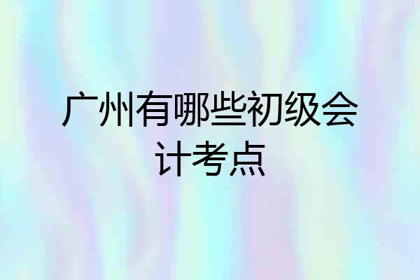广州有哪些初级会计考点