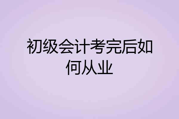 初级会计考完后如何从业