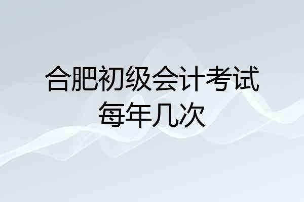合肥初级会计考试每年几次