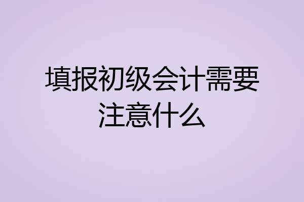 填报初级会计需要注意什么