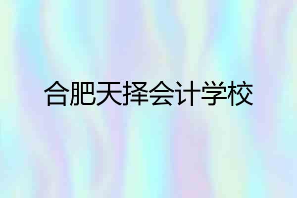 合肥天择会计学校