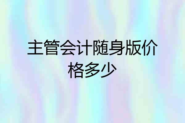 主管会计随身版价格多少