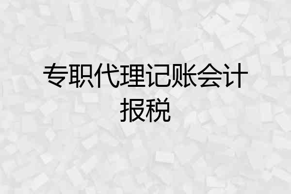 专职代理记账会计报税