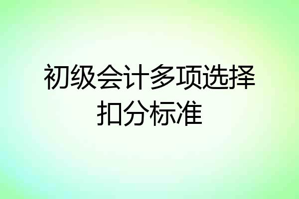 初级会计多项选择扣分标准