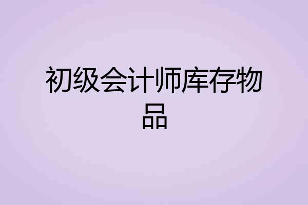 初级会计师库存物品