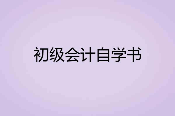 初级会计自学书
