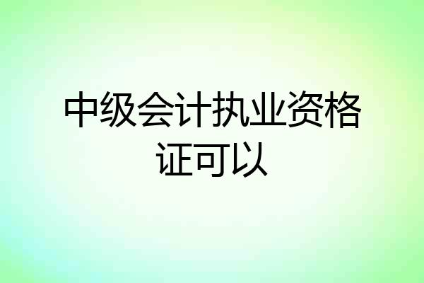 中级会计执业资格证可以