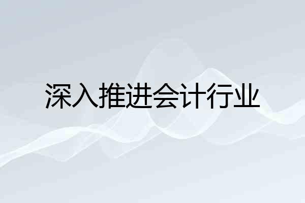 深入推进会计行业