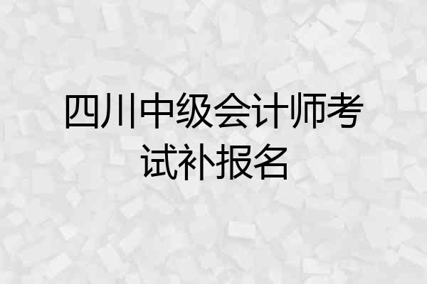 四川中级会计师考试补报名