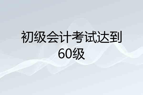 初级会计考试达到60级