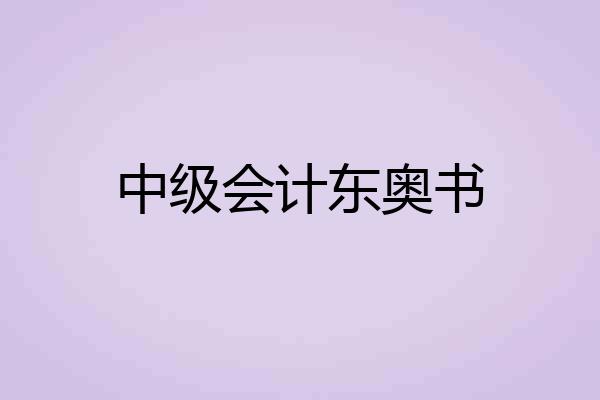 中级会计东奥书