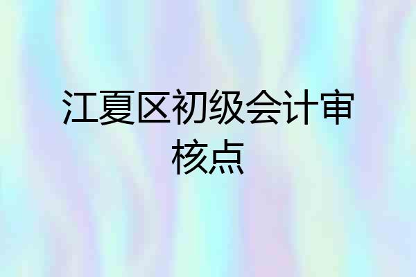 江夏区初级会计审核点