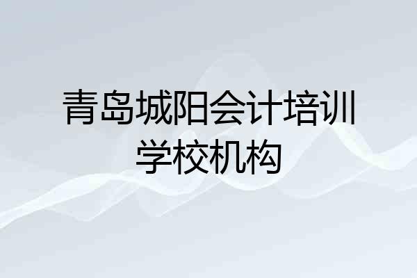 青岛城阳会计培训学校机构