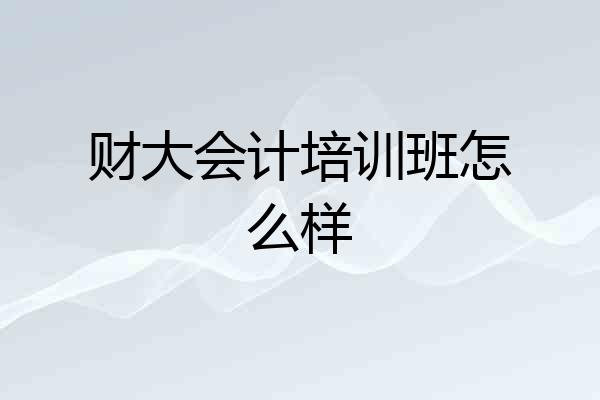 财大会计培训班怎么样