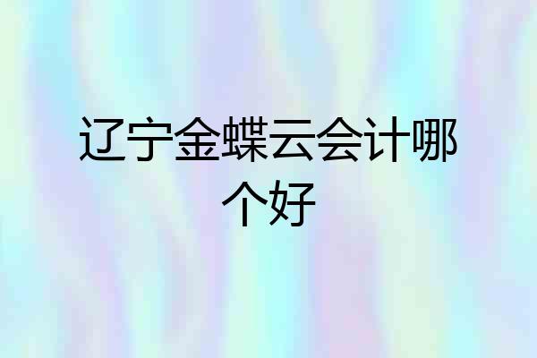 辽宁金蝶云会计哪个好