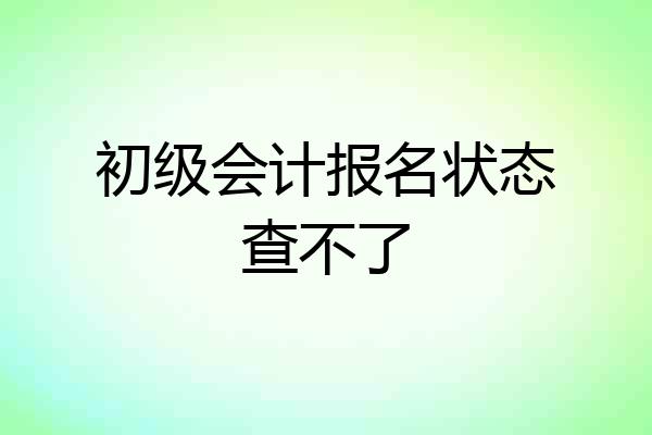 初级会计报名状态查不了