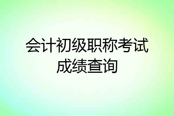 会计初级职称考试成绩查询