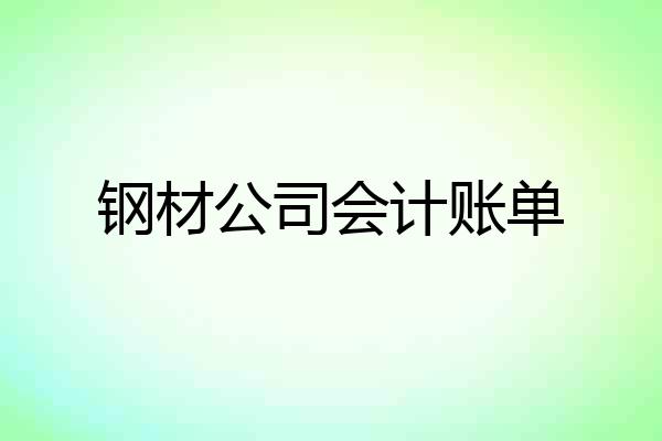 钢材公司会计账单