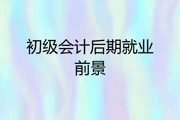 初级会计后期就业前景