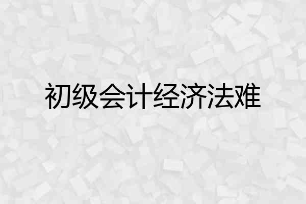 初级会计经济法难
