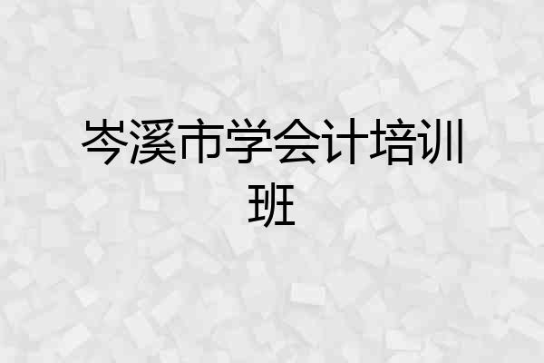 岑溪市学会计培训班