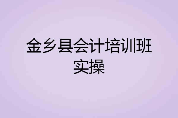 金乡县会计培训班实操