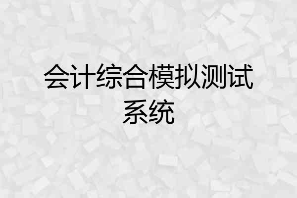 会计综合模拟测试系统
