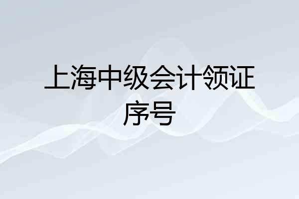 上海中级会计领证序号