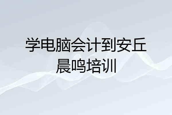 学电脑会计到安丘晨鸣培训