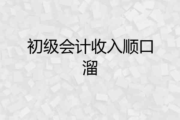 初级会计收入顺口溜