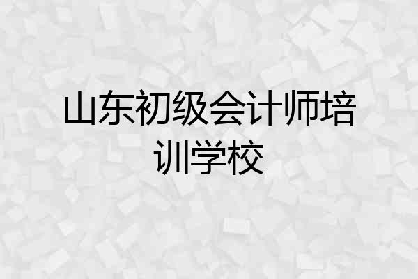 山东初级会计师培训学校