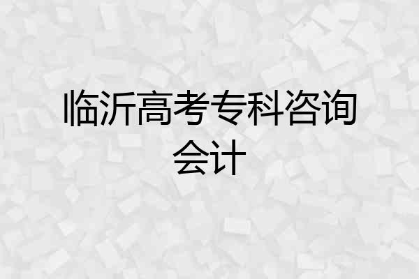 临沂高考专科咨询会计