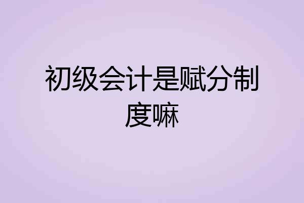 初级会计是赋分制度嘛
